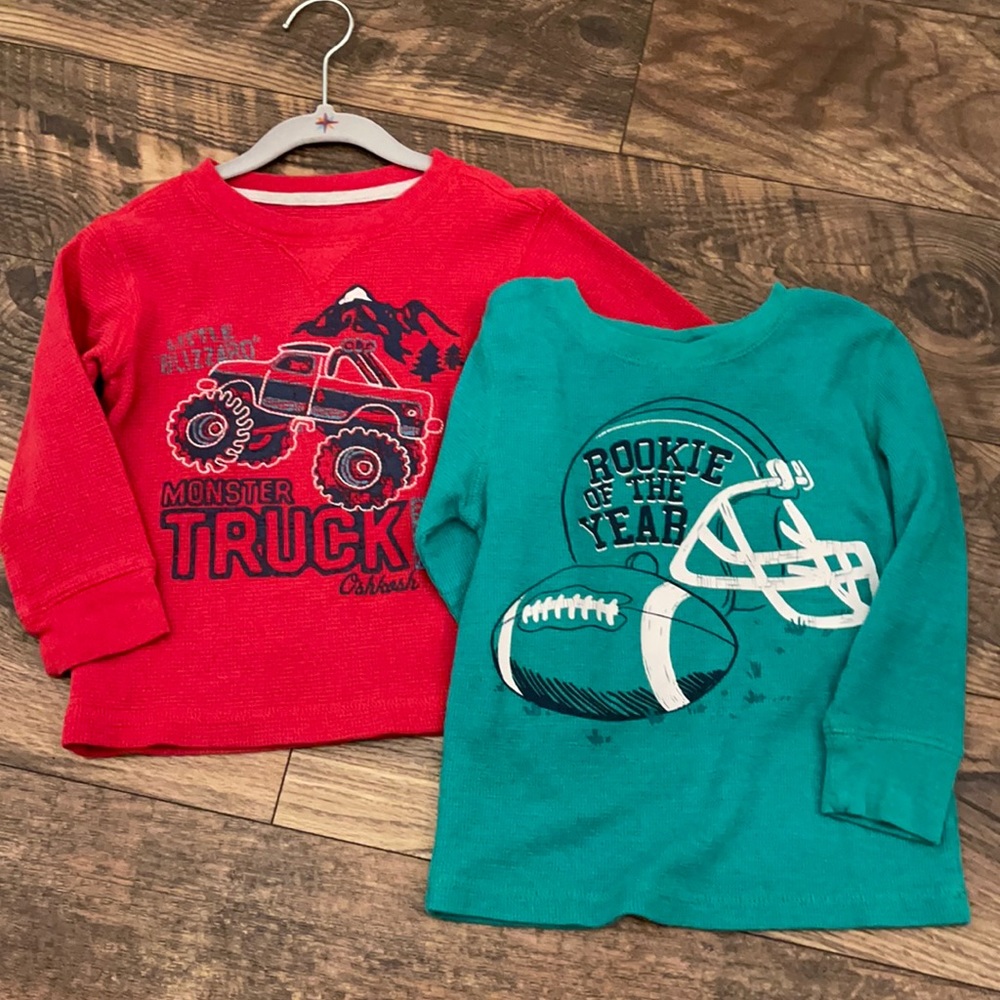 2 - Boys Long sleeved thermal shirts 3T